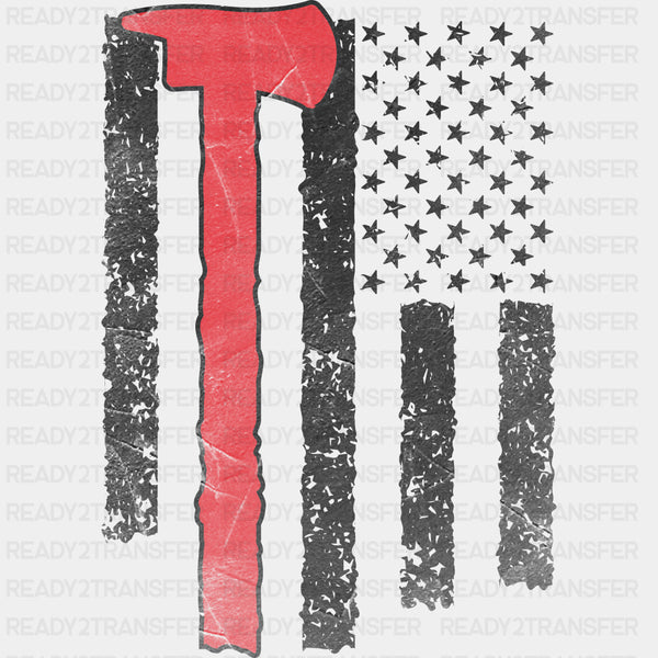 US Flag Red Axe - Fire Department DTF Transfers