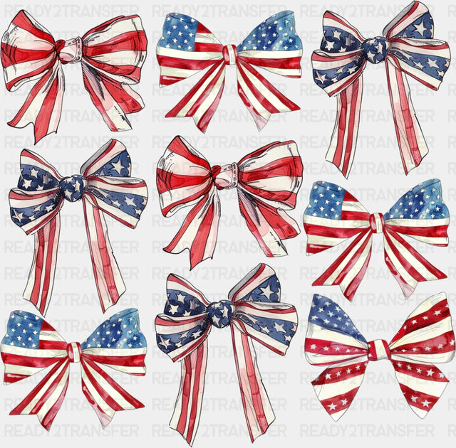 US Flag Ribbons - 4th Of July DTF Transfer