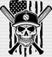 US Flag Skull Design - Baseball DTF Heat Transfer ready2transfer Black