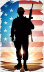 Us Flag Soldier Silhouette Design - Military Dtf Heat Transfer