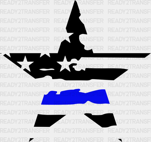 US Flag Star Design - Police DTF Heat Transfer