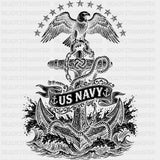 US Navy Four Colors - Navy DTF Transfers - Adult Unisex - S & M (10’’) / Dark Color Design (See Imaging)