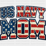 US Navy Mom Patch Style - Navy DTF Transfers