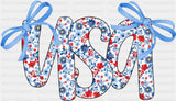 USA Blue Ribbons - 4th Of July DTF Transfer