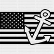 USA Flag & Anchor - Boating DTF Transfers ready2transfer Dark Color Design (See Imaging)