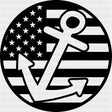 USA Flag & Anchor Circular Design - Boating DTF Transfers ready2transfer Dark Color Design (See Imaging)