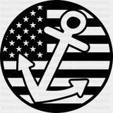 USA Flag & Anchor Circular Design - Boating DTF Transfers ready2transfer Dark Color Design (See Imaging)