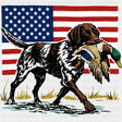 USA Flag Dog Carrying Duck - Hunting DTF Transfers