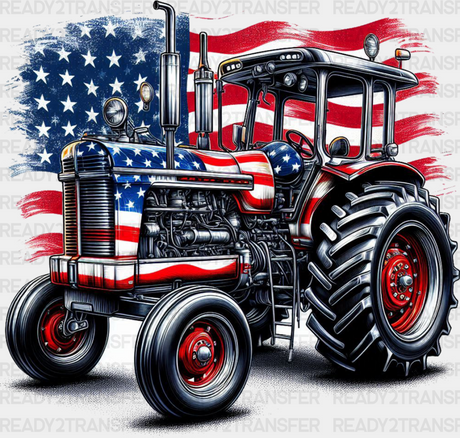 Usa Flag Tractor Design - Farmer Dtf Transfer