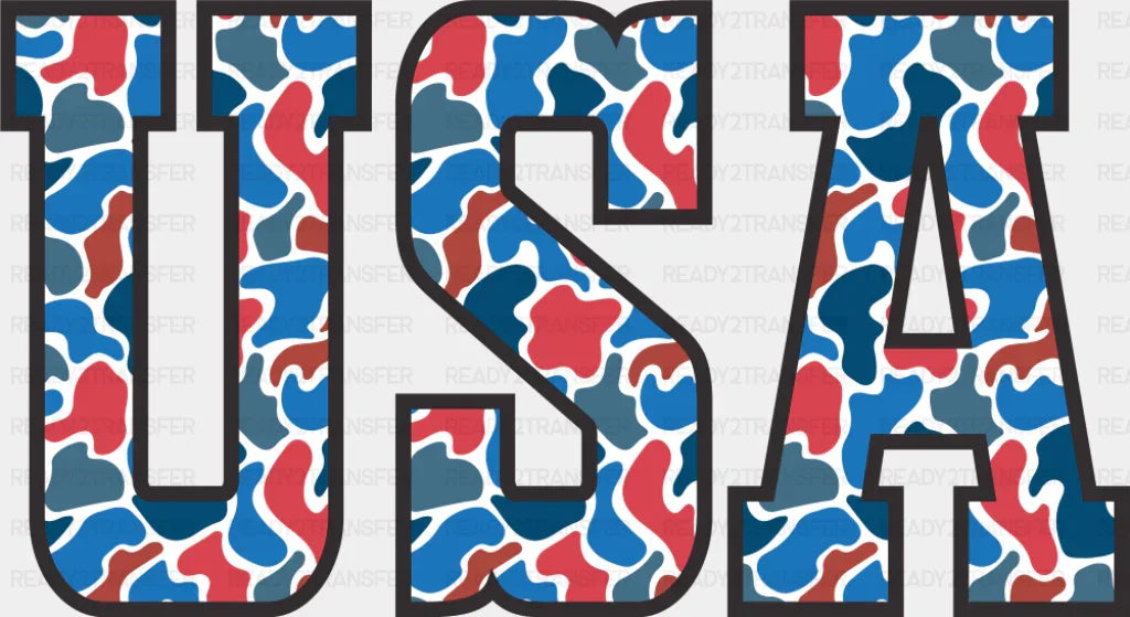 USA Red & Blue Design - 4th Of July DTF Transfer ready2transfer