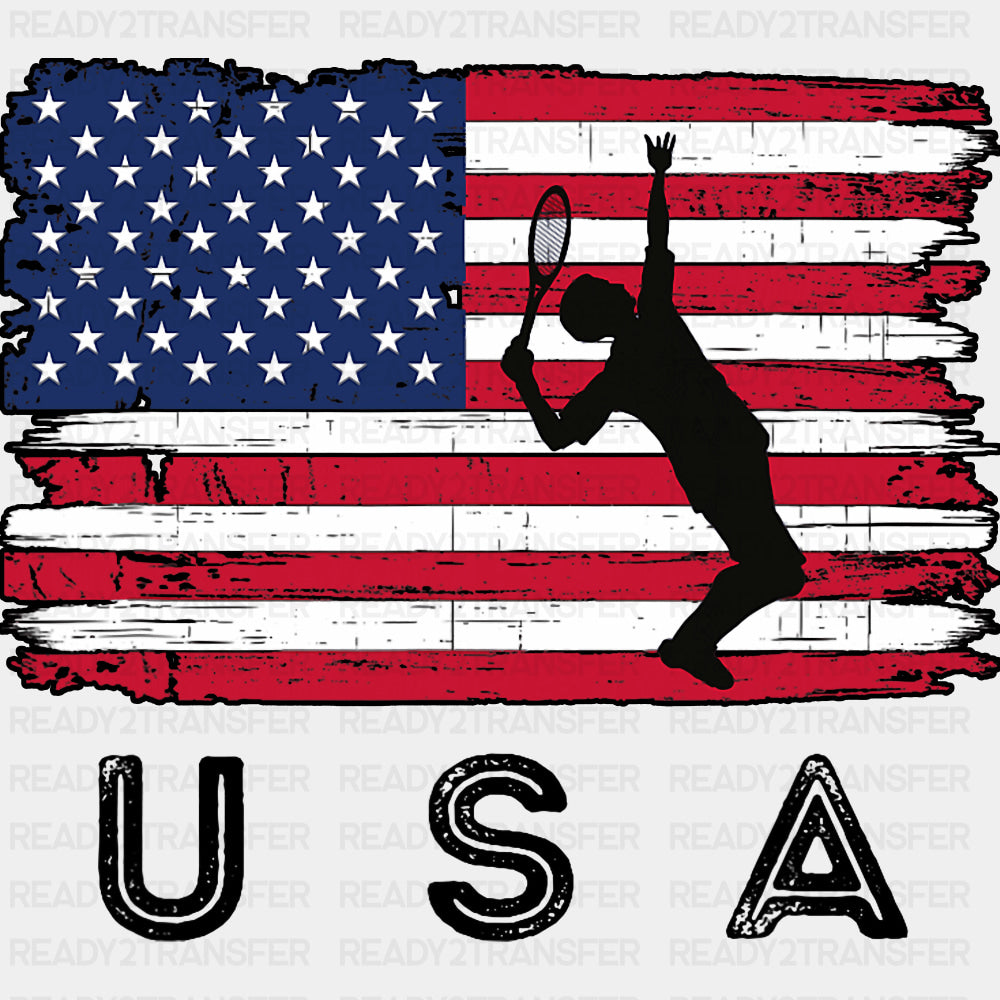 USA - Tennis DTF Transfers ready2transfer Dark Color Design (See Imaging)