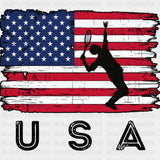 USA - Tennis DTF Transfers ready2transfer Dark Color Design (See Imaging)