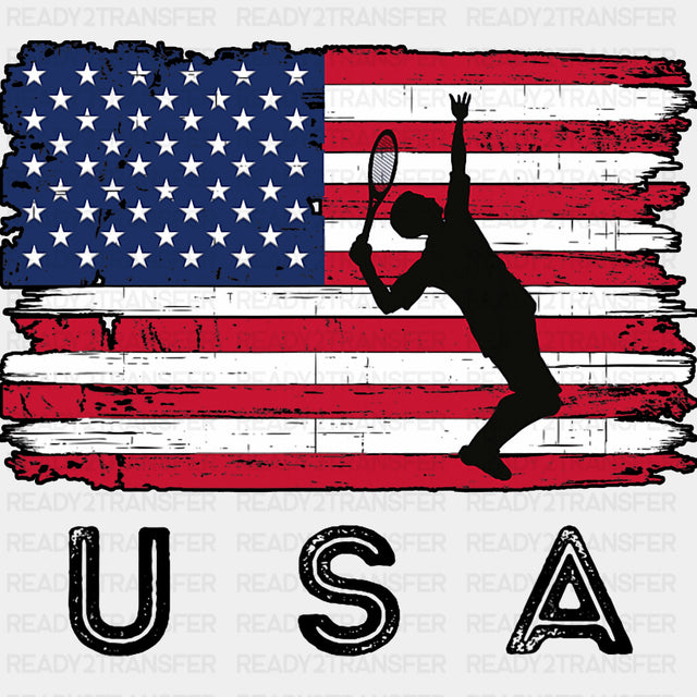 USA - Tennis DTF Transfers ready2transfer Dark Color Design (See Imaging)