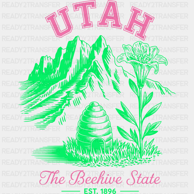 Utah The Beehive State - States & Cities DTF Transfer ready2transfer