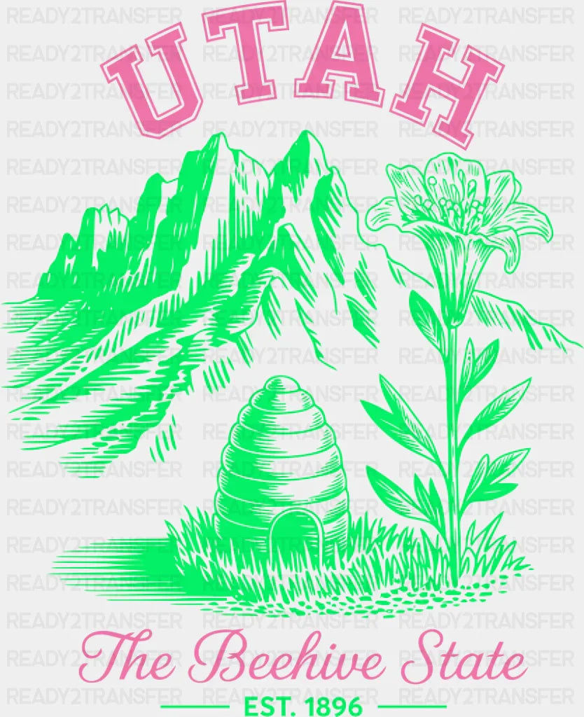 Utah The Beehive State - States & Cities DTF Transfer