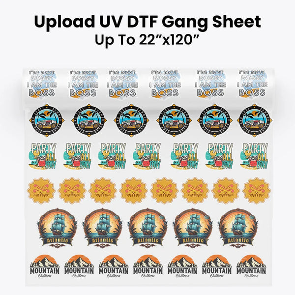 Upload UV Sticker Gang Sheet