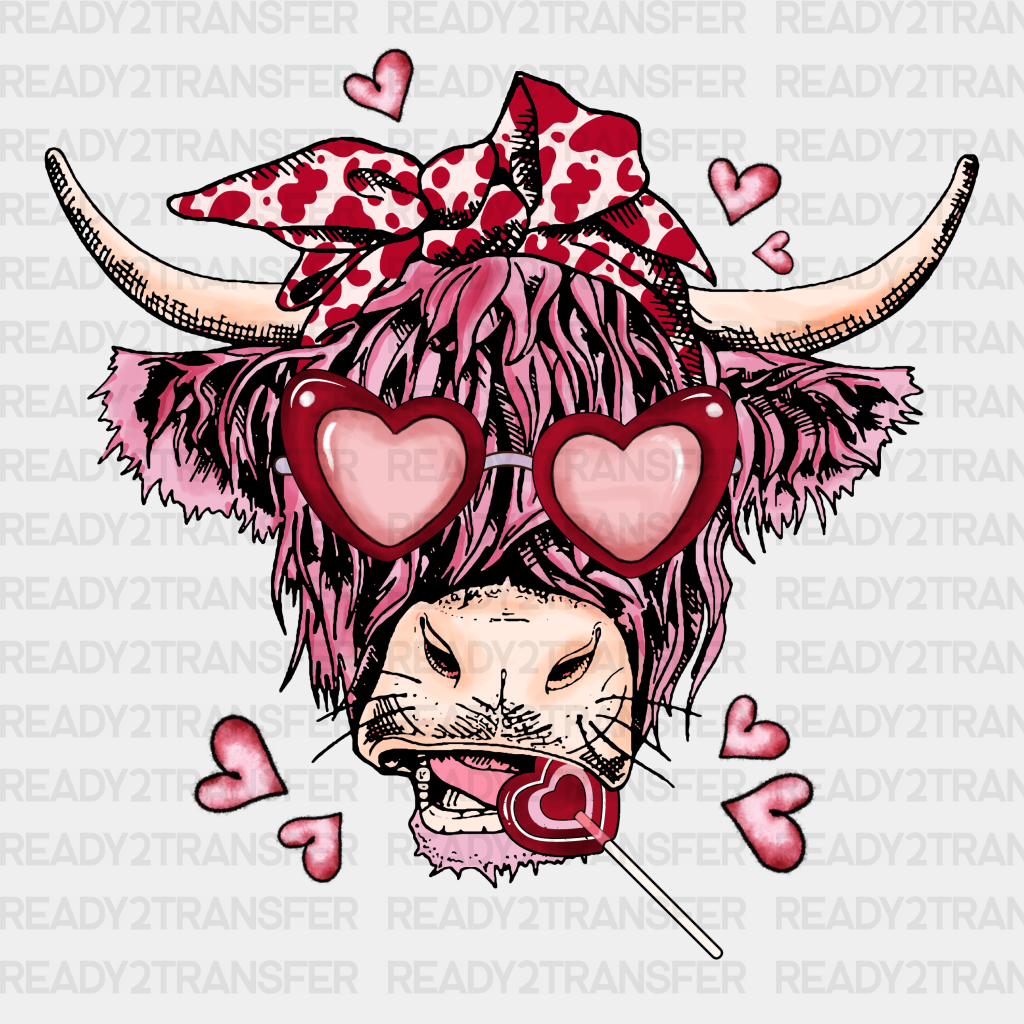 Valentine Bull Design Dtf Transfer