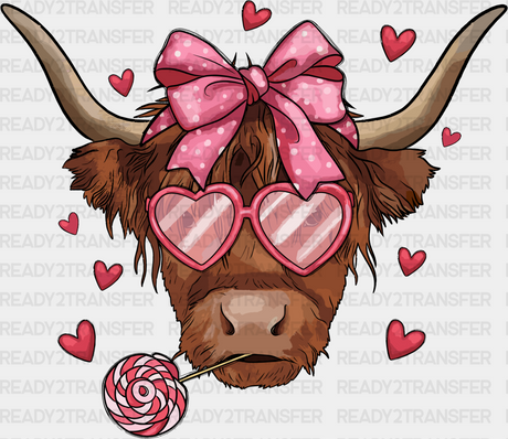 Valentine Bull Pink Design Dtf Transfer