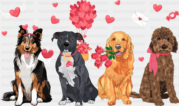 VALENTINE DOG FRIENDS 2 DTF Transfer