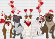 Valentine Dogs Of Heart Dtf Transfer