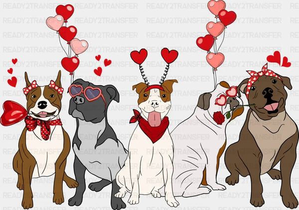 VALENTINE DOGS OF HEART DTF Transfer