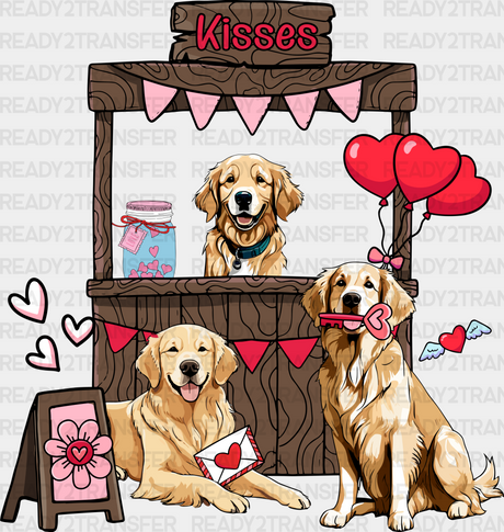 Valentine Kisses Dog Dtf Transfer