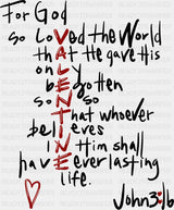 Valentine Mesostic Poem - Valentine’s Day DTF Transfer Adult Unisex - S & M (10’’) / Dark Color Design (See Imaging)