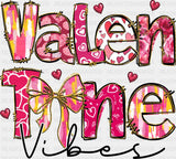 Valentine Vibes Pink Design - Valentine’s Day Dtf Transfer Adult Unisex S & M (10’’) / Dark