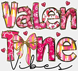 Valentine Vibes Pink Design - Valentine’s Day Dtf Transfer Adult Unisex S & M (10’’) / Light
