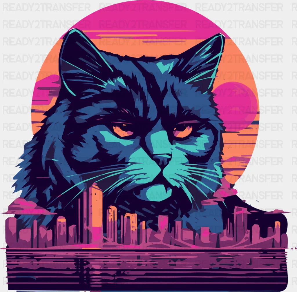 Vaporwave Cat - Cats DTF Transfer ready2transfer