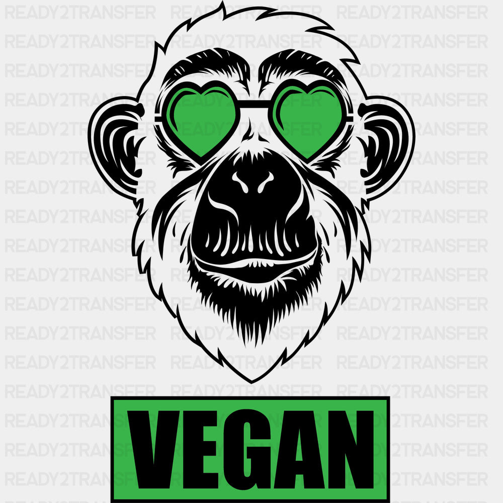 Vegan Ape - Vegan DTF Transfers - Adult Unisex - S & M (10’’) / Dark Color Design (See Imaging)