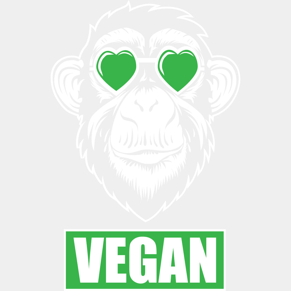 Vegan Ape - Vegan DTF Transfers - Adult Unisex - S & M (10’’) / Light Color Design (See Imaging)