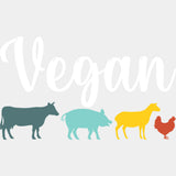 Vegan B&W - Vegan DTF Transfers - Adult Unisex - S & M (10’’) / Light Color Design (See Imaging)