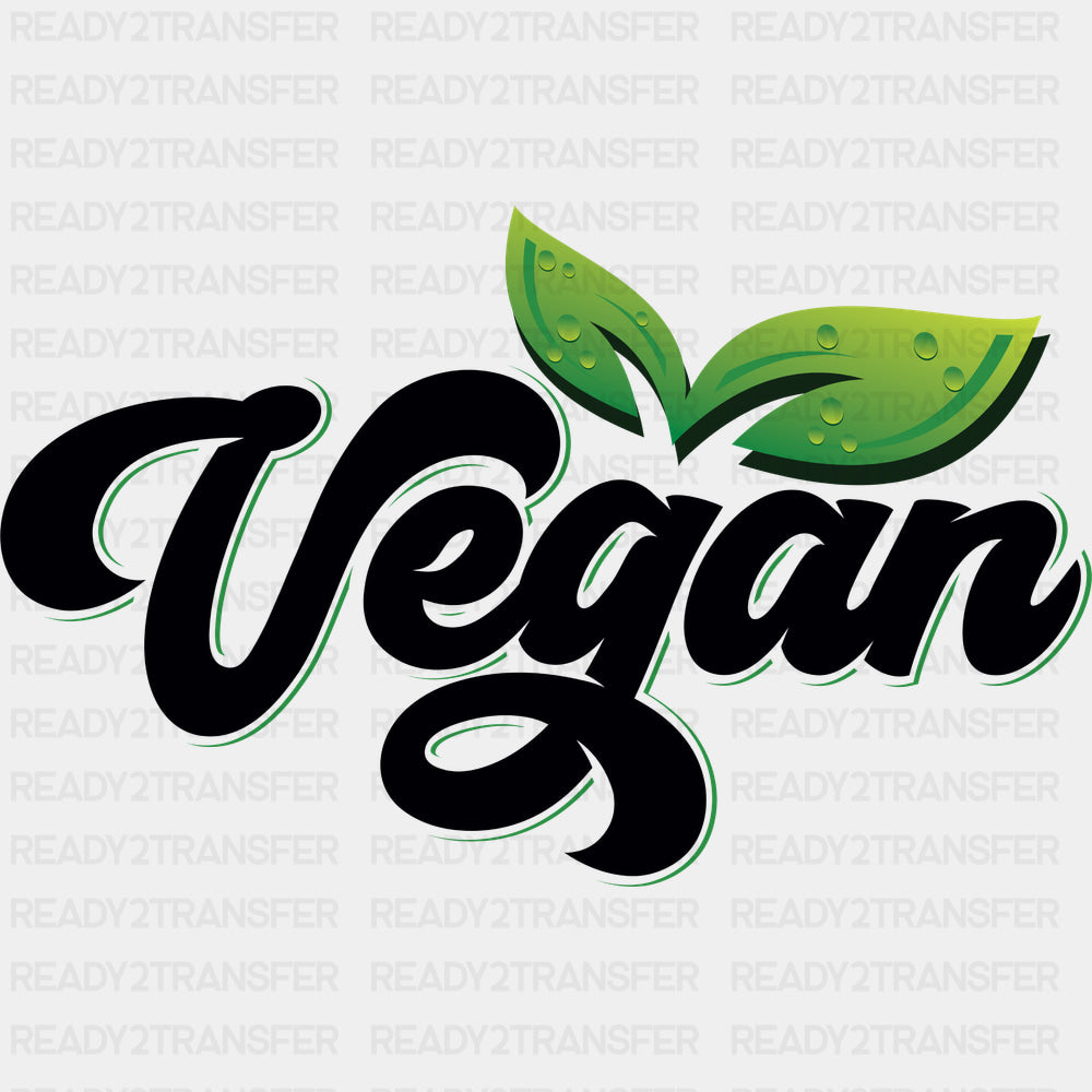 Vegan B&W Text - Vegan DTF Transfers - Adult Unisex - S & M (10’’) / Dark Color Design (See Imaging)