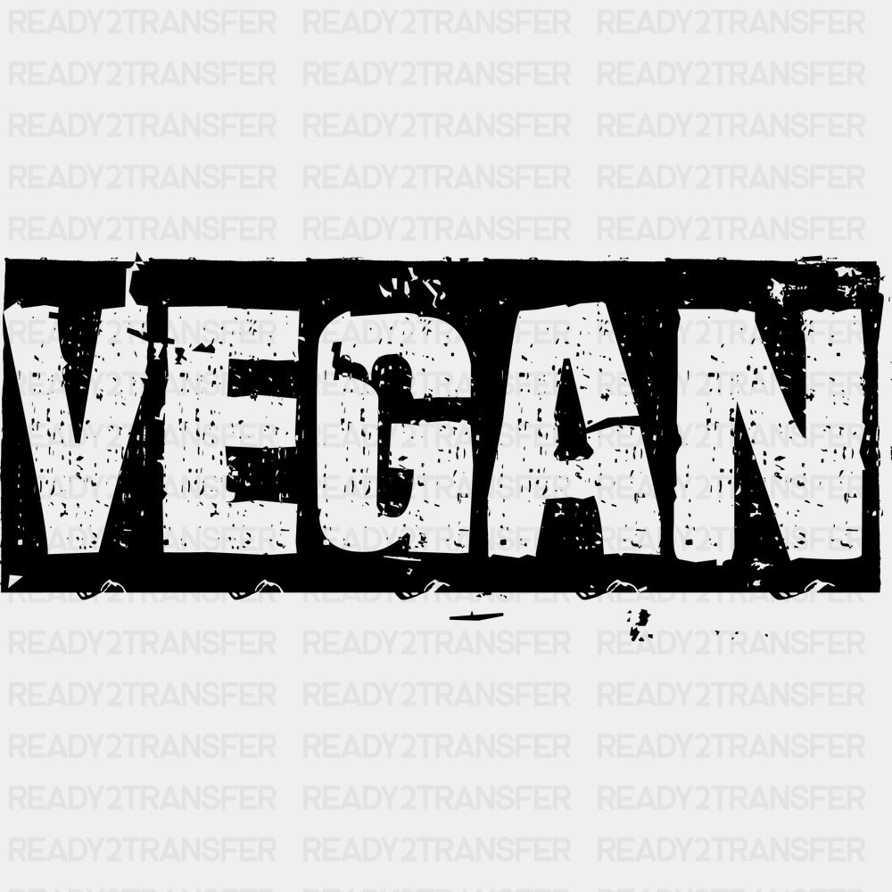 Vegan Vintage B&W - Vegan DTF Transfers - Adult Unisex - S & M (10’’) / Dark Color Design (See Imaging)
