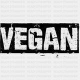 Vegan Vintage B&W - Vegan DTF Transfers - Adult Unisex - S & M (10’’) / Dark Color Design (See Imaging)