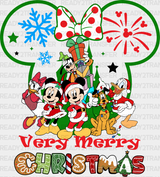 Very Merry Christmas Green Design - Disney Iron On Dtf Transfer Adult Unisex S & M (10’’) /