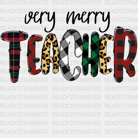 Very Merry Teacher Dtf Transfer