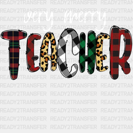 Very Merry Teacher Dtf Transfer