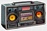 Vintage Boombox - Minimal UV Sticker Permanent UV DTF Decal