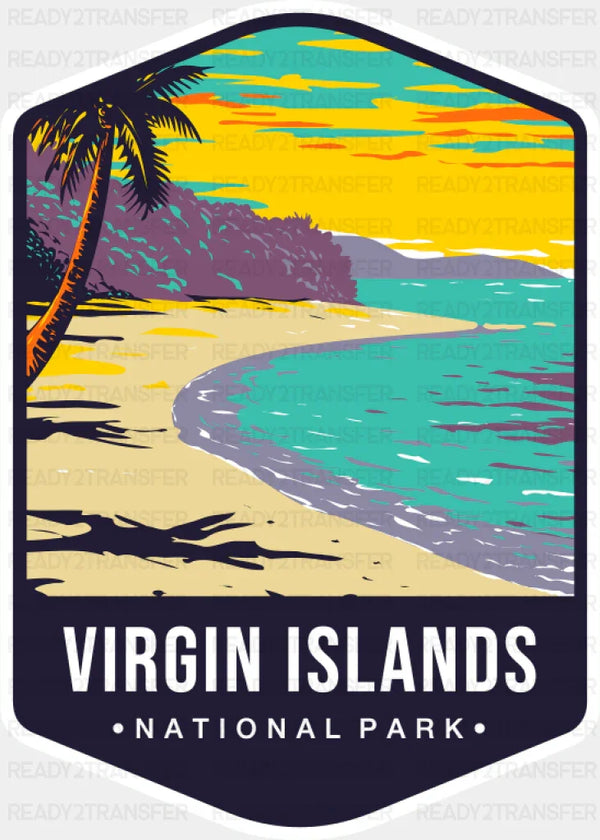 Virgin Islands National Park Colorful Design - National Parks DTF Transfer
