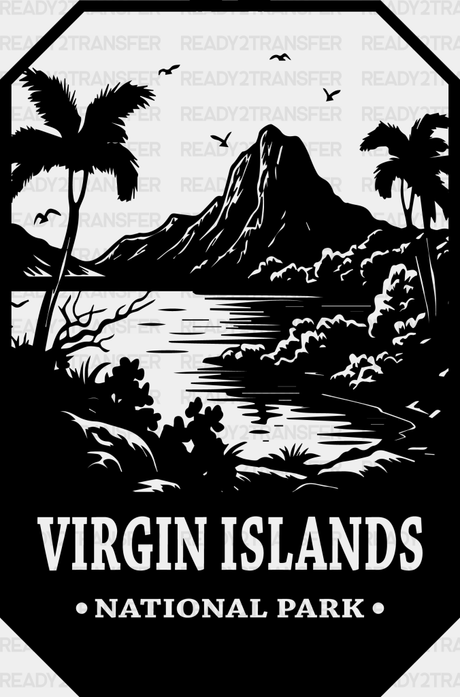 Virgin Islands National Park Design - Parks Dtf Transfers Adult Unisex S & M (10’) / Black