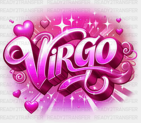 Virgo Blue And Pink - Zodiacs & Horoscopes Dtf Transfer Adult Unisex S M (10’’) / Color Design