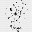 Virgo Constellations - Zodiacs & Horoscopes DTF Transfers - Adult Unisex - S & M (10’’) / Dark Color Design (See