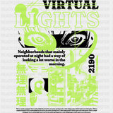 Virtual Lights - Anime DTF Transfers - Adult Unisex - S & M (10’’) / Dark Color Design (See Imaging)