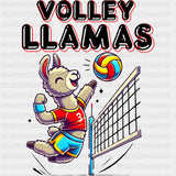 Volley Llamas, Red - Volleyball DTF Transfers ready2transfer Dark Color Design (See Imaging)