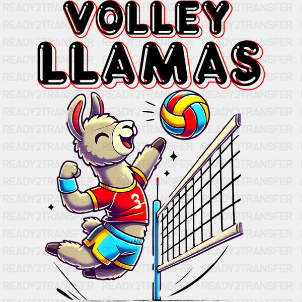 Volley Llamas, Red - Volleyball DTF Transfers