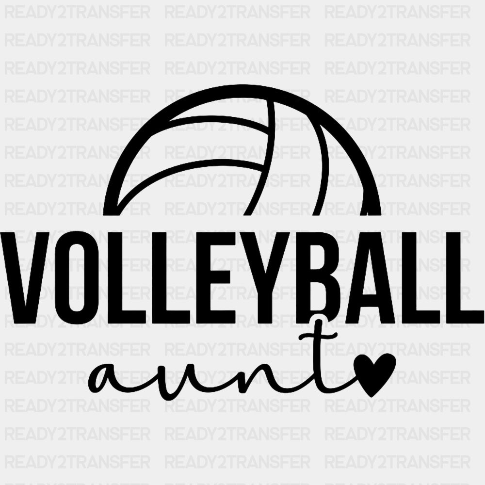Volleyball Aunt - Volleyball DTF Transfers ready2transfer Dark Color Design (See Imaging)