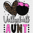 Volleyball Aunt, Heart - Volleyball DTF Transfers ready2transfer Dark Color Design (See Imaging)