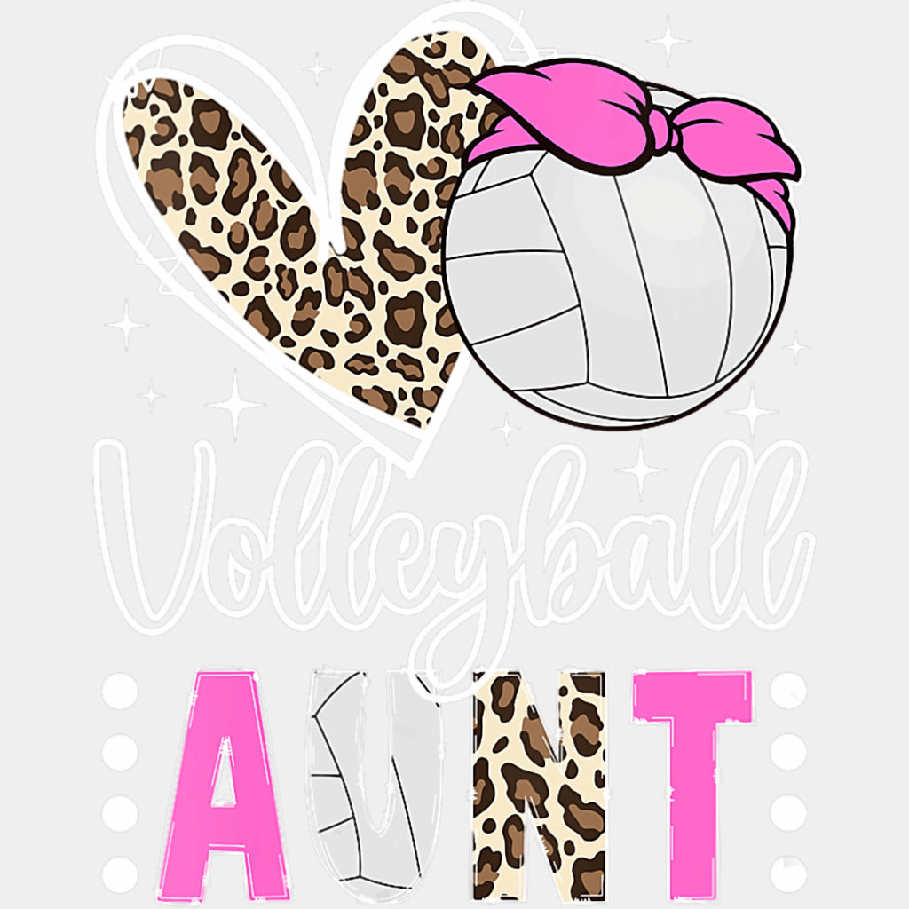 Volleyball Aunt, Heart - Volleyball DTF Transfers ready2transfer Light Color Design (See Imaging)